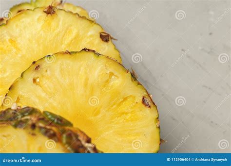 Fresh Sliced Pineapple On A Cutting Board Stock Photo Image Of Health