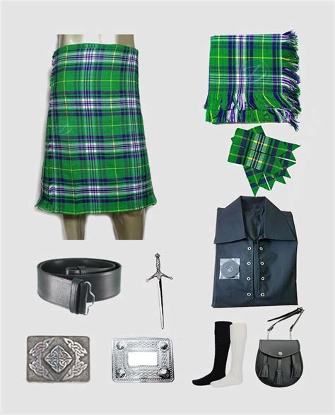 9 Pieces Jones Welsh Tartan Kilt Outfit