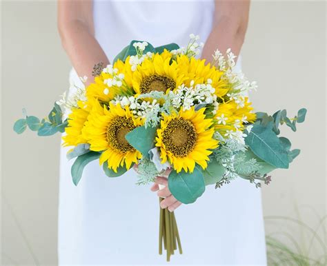 Fall Rustic Chic Bouquet Made With Sunflowers Off White