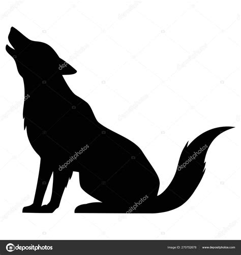 Wolf Howling Vector Cartoon Illustration Wolf Howling Stock Vector