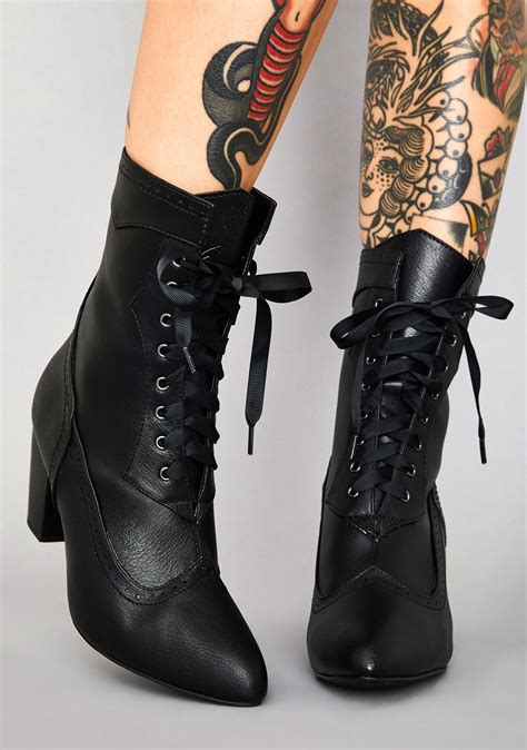Widow Victorian Heel Boots Lace Up Ankle Boots Uk Heeled Boots Boots