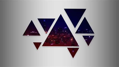 Download 1920x1080 Wallpaper Chicago City In Triangles Abstract Full