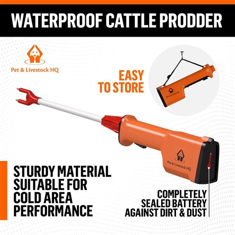 Cattle Prodder Stock Prod Electric Shock Cow Rechargeable Voltage 71cm 9000v New Ebay