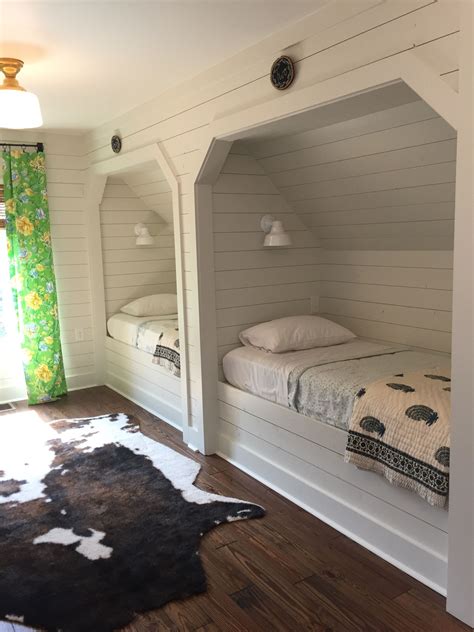 Shiplap Built In Beds Love This Space Attic Bedroom Designs Bunk