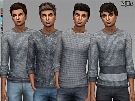 S4 Jerome Sweaters The Sims 4 Catalog Sims 4 Sims 4 Clothing Sims