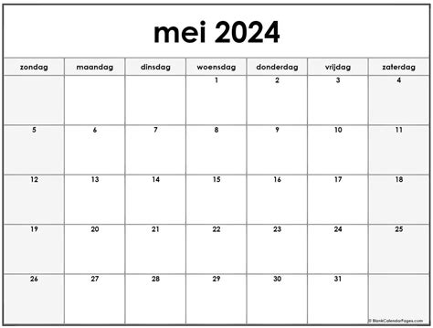 Mei 2024 Kalender Nederlandse Kalender Mei
