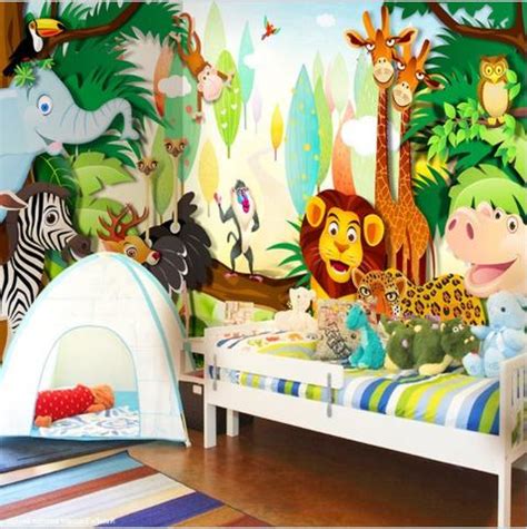 3D Cartoon Animals Forest Wallpaper for Kids' Room ...