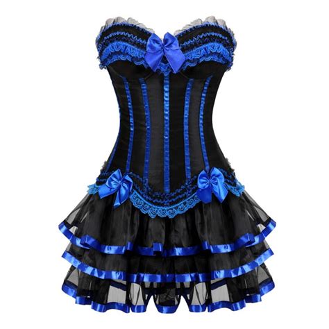 We did not find results for: Gothic blue corsets dress with skirt costumes vintage striped floral lace up overbust corset ...