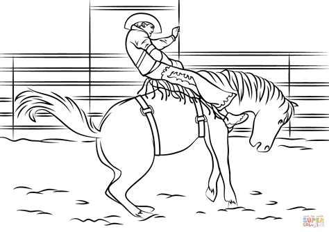 Saddle Bronc Rodeo Coloring Page Free Printable Coloring Pages