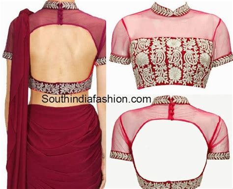 Classy High Neck Blouse Designs 10 Trendy Patterns South India Fashion