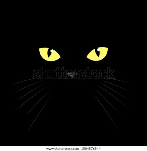 Cats Eye Black Cat Eyes Yellow Stock Vector Royalty Free 1504576544