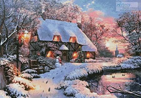 See more ideas about winter cross stitch, cross stitch patterns, stitch patterns. Winter Cottage Cross Stitch Pattern architecture