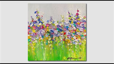 Abstract Colorful Flowers Acrylic Painting Palette Knife Tutorial