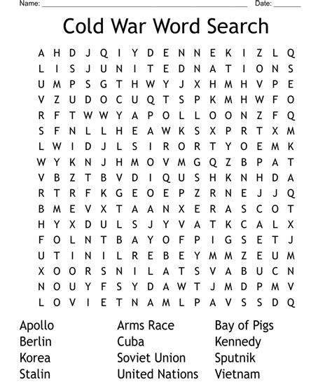 Cold War Word Search Wordmint