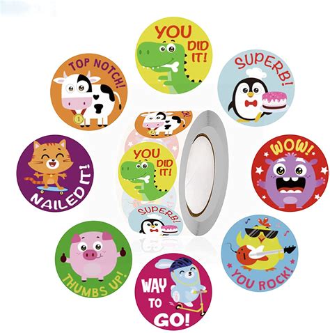 Buy Reward Stickers For Teachers Well Done Motivational Animal