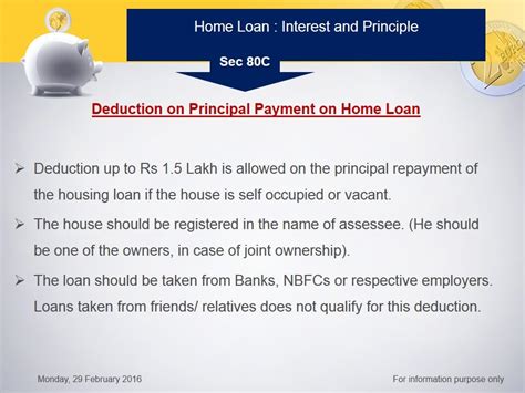 Home Loan Interest And Principle Section 24 And Section 80c How