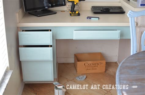 Using citristrip , i stripped the paint off the top of the desk. Kitchen Desk Area Makeover | Hometalk