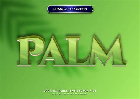 Premium Vector Colorful Palm Text Editable Effect