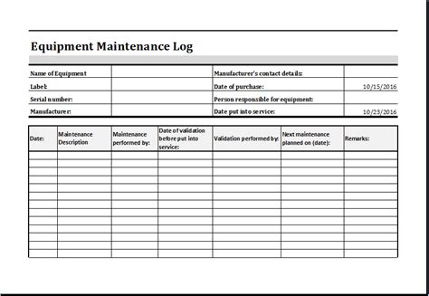 Free checklist templates for excel. Equipment Inventory Template | Checklist template, Worksheet template, Excel templates