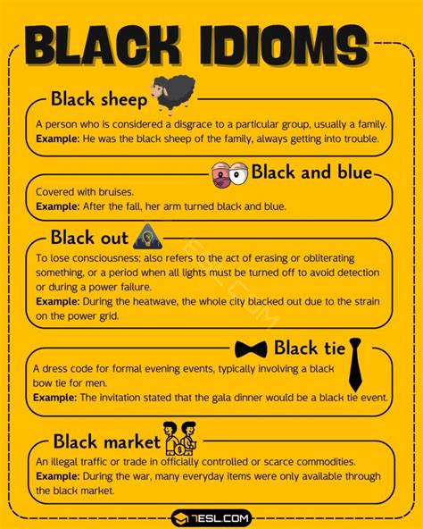 15 Black Idioms In English With Meanings And Examples • 7esl