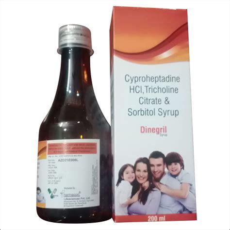 Cyproheptadine Hci Tricholine Citrate And Sorbitol Syrup At Best Price
