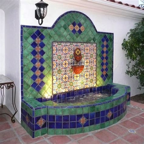 Maybe you would like to learn more about one of these? Wall fountain with lights using Mexican tiles by ...
