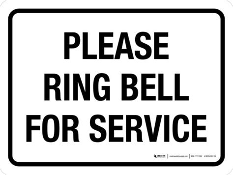 Please Ring Bell For Service Landscape Wall Sign