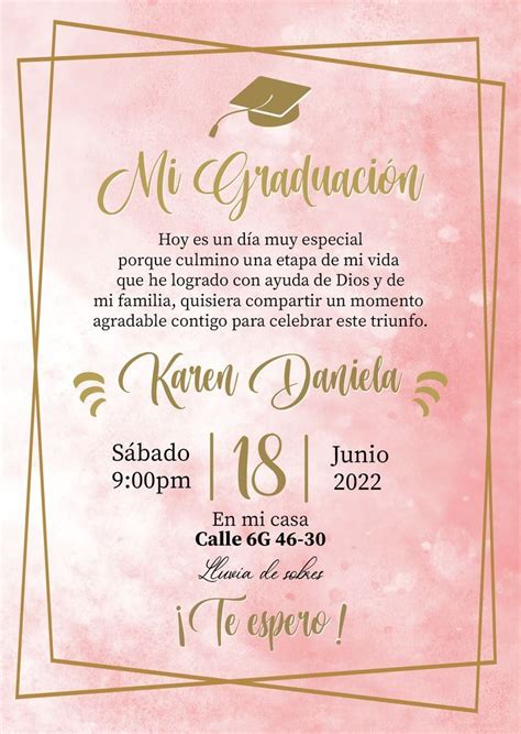 A Pink And Gold Graduation Card With The Words Congratulation Written