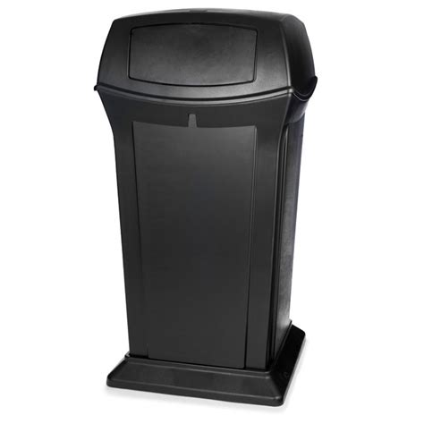 Take a look at our wide selection of patio trash can products. Rubbermaid FG917500BLA 65-gal Outdoor Decorative Trash Can - Plastic, Black