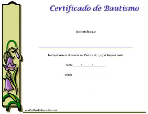 Certificados De Bautismos Cristianos Para Imprimir Gratis