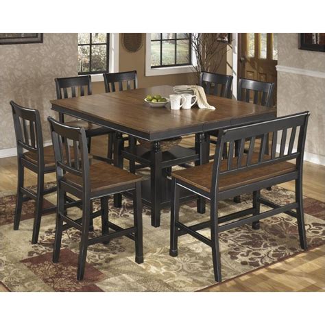 D580 32 Ashley Furniture Square Drm Counter Ext Table