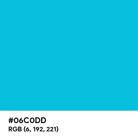 Royal Aqua Color Hex Code Is 06c0dd