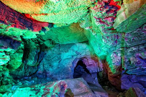 Dark Magical Cave With Mountain Spirits Fantasy And Surreal Natural