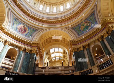 Capitol Building Interior Madison Wisconsin Wi Closeup Dome Cupola