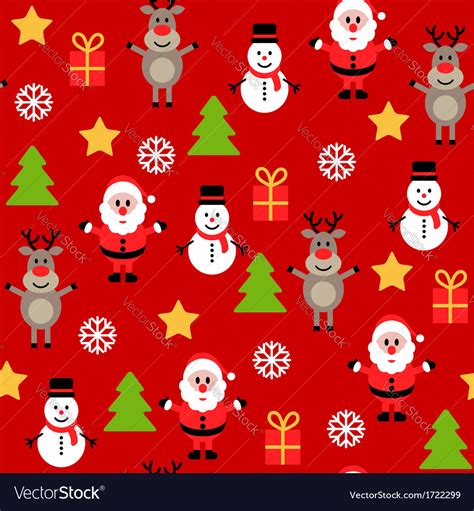Seamless Cute Christmas Pattern Royalty Free Vector Image