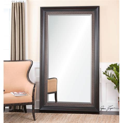 Open up a room with this boldly sized mirror. Uttermost Marcellina Oversized Dark Bronze Mirror 14244 ...
