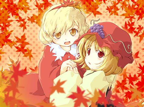 Aki Minoriko Aki Shizuha Autumn Food Fruit Hat Leaves Touhou Anime