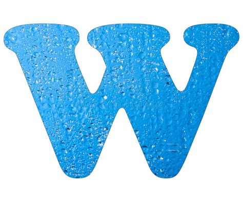 Letter W Blue Water Drops White Background Stock Image Image Of