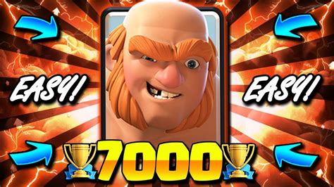 7000 Trophy New Ladder Deck In Clash Royale Easy Giant Meta Youtube