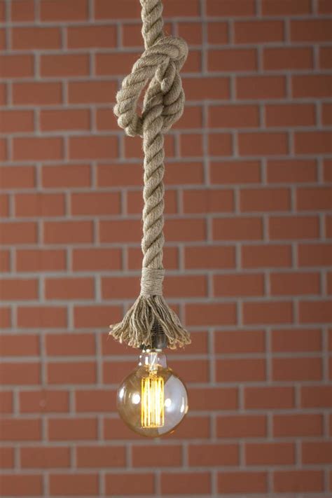 Free Shipping Rope Pendant Light Rustic Lighting Rope Etsy Rope