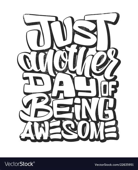 Awesome Slogan Lettering T Shirt Royalty Free Vector Image