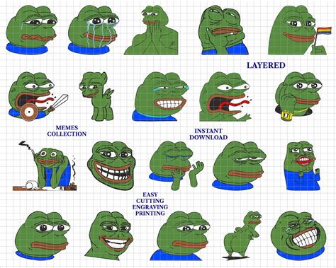 Pepe Frog Meme Svg Png Cricut File Layered Cut Design For Etsy Ireland