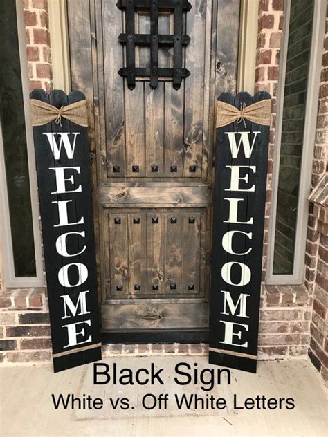 Rustic Wood Welcome Sign Vertical Wooden Welcome Sign Etsy Wooden