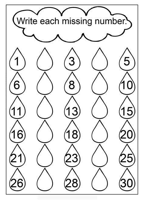 Math Numbers 1-30 Kinder Worksheets