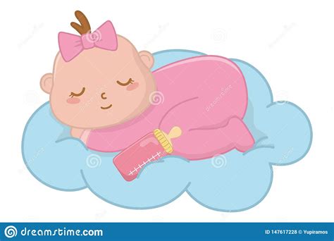 Baby Sleeping On A Cloud Stock Vector Illustration Of Healthy 147617228