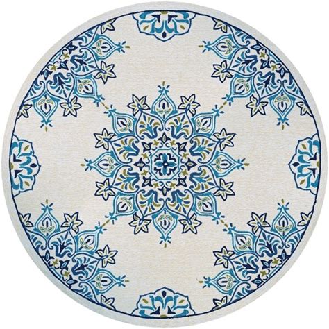 Shop wayfair for all the best 7' & 8' round outdoor rugs. Shop Miami Arabesque Ivory-Teal Indoor/Outdoor Round Area ...
