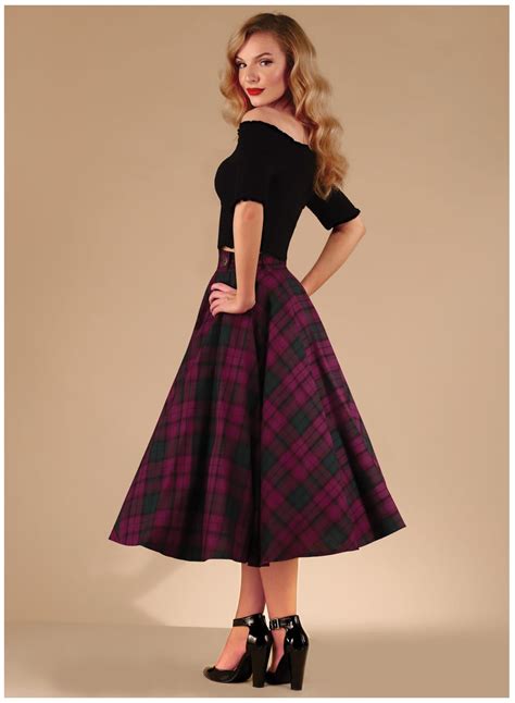 lindsay tartan vintage style bonny skirt british retro in 2020 vintage skirt rockabilly
