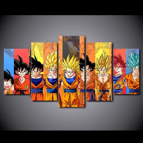 Check out these awesome dragon ball z canvas paintings. 5 piece Canvas Art Dragon Ball Z Poster Goku Wall Art