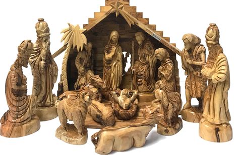 Haus And Garten Holy Land Hand Crafted Olive Wood Nativity Christmas