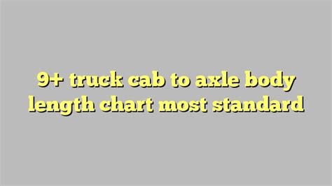 Cab To Axle Body Length Chart Ford Chartdevelopment